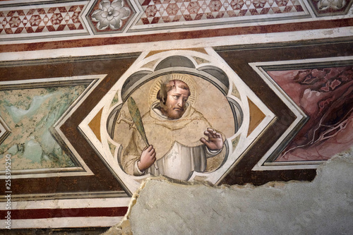 Saint, fresco in the Santa Maria Novella Principal Dominican church in Florence, Italy
