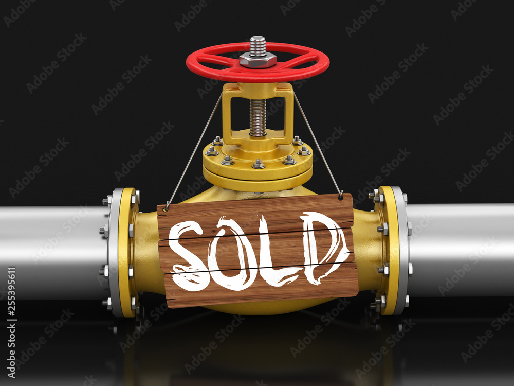 Pipeline with Sold. Image with clipping path