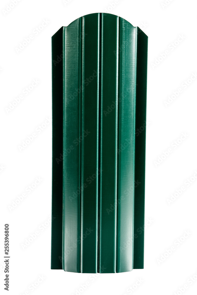 Sheet metal fence. Reliable protection of your own land. Isolated on white background Sheet metal fence. Reliable protection of your own land. Isolated on white background