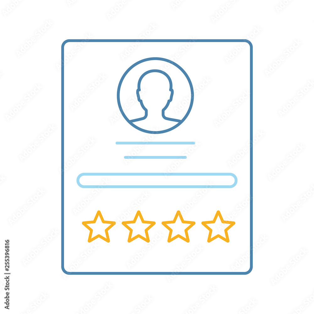 Fototapeta premium Profile rating color icon
