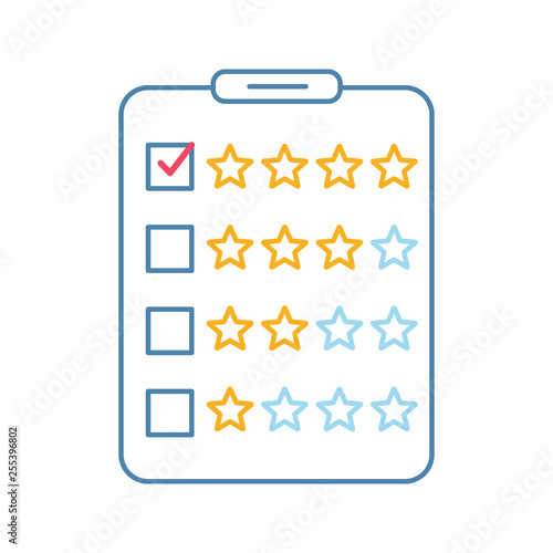 Rating survey color icon