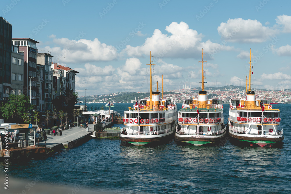 boats in golden horn harbor
