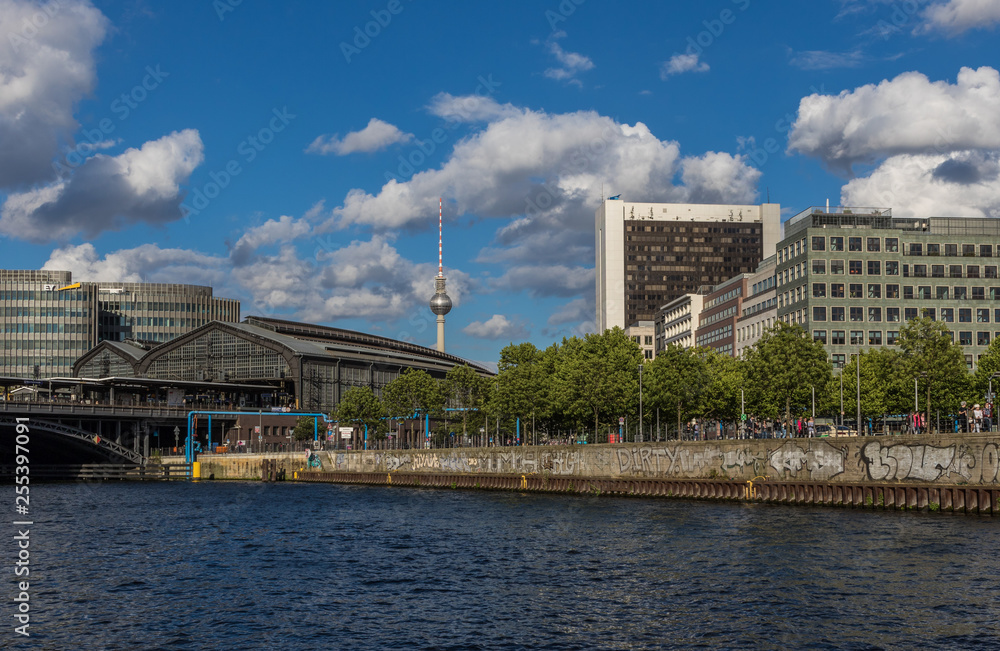 Berlin, Germany - the Spree river is the main river in Berlin, and it's used by many companies to organize cruises and sightseen tours of the Old Town 