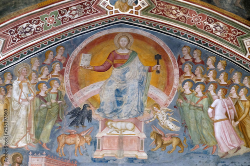 Christ in Glory, fresco of The Church Militant and Triumphant, by Andrea di Buonaiuto, Spanish Chapel in Santa Maria Novella church in Florence