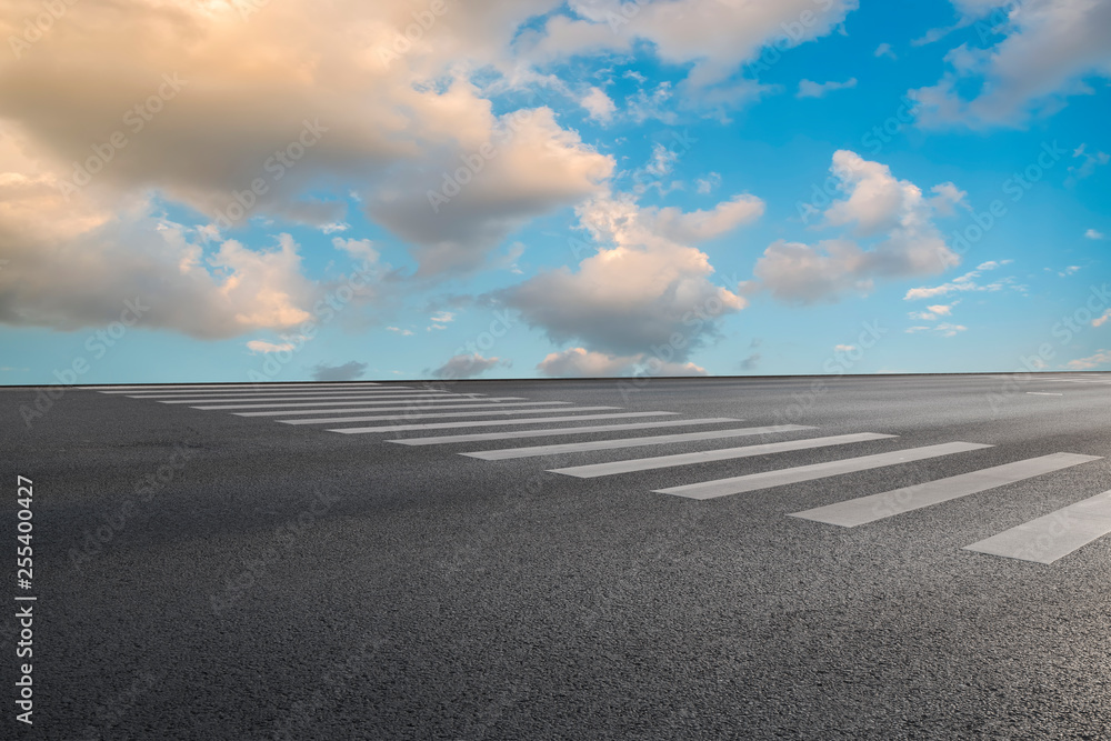 Fototapeta premium Road surface and sky cloud landscape..