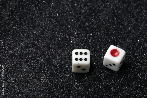 game dice on a black background -