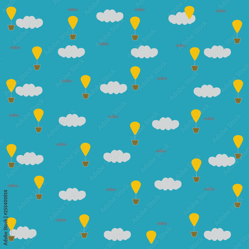 Balloon with clouds pattern or light blue pattern Balloon with clouds pattern or light blue pattern
