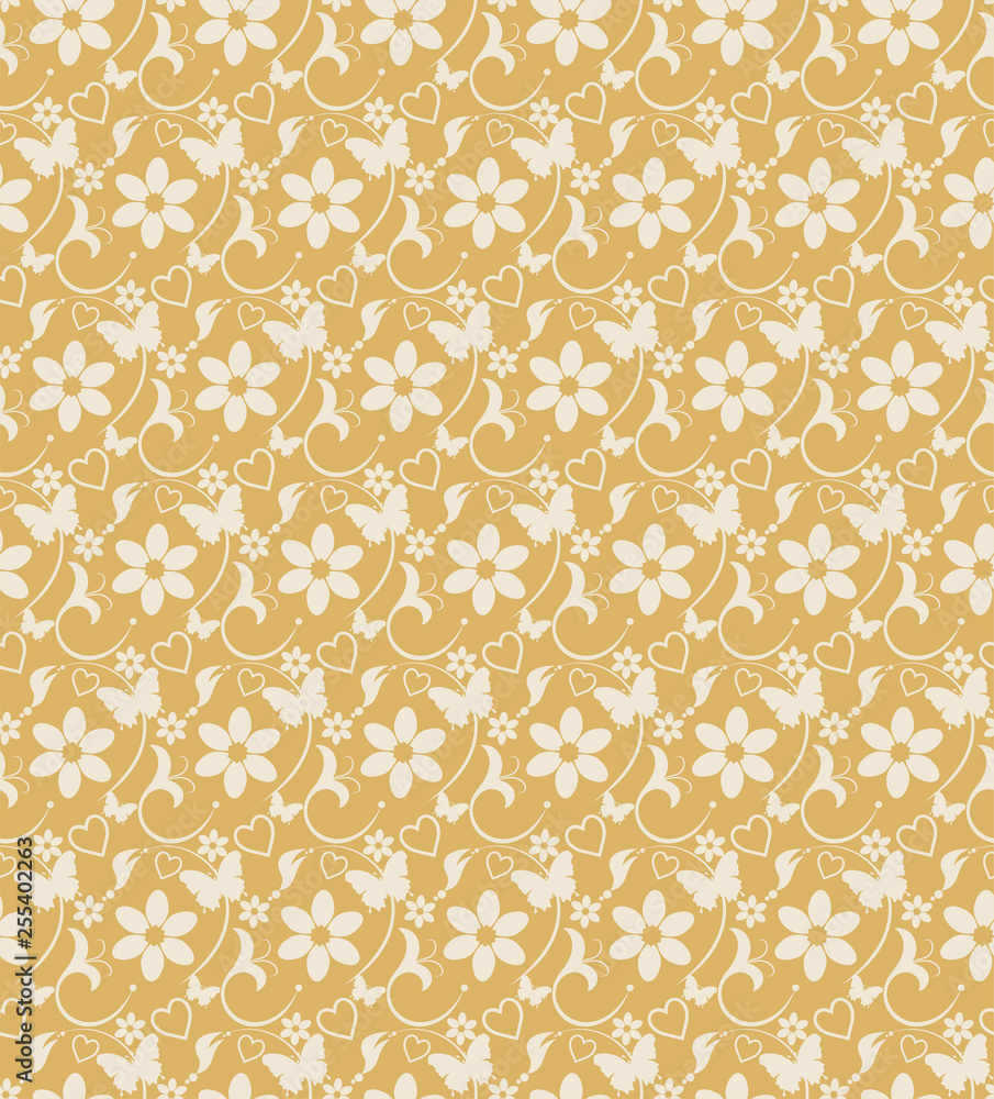 seamless pattern with flowers and leaves seamless pattern with flowers and leaves