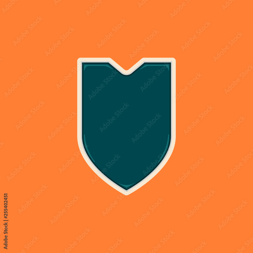 Glossy with v shape blank shield badge or insignia