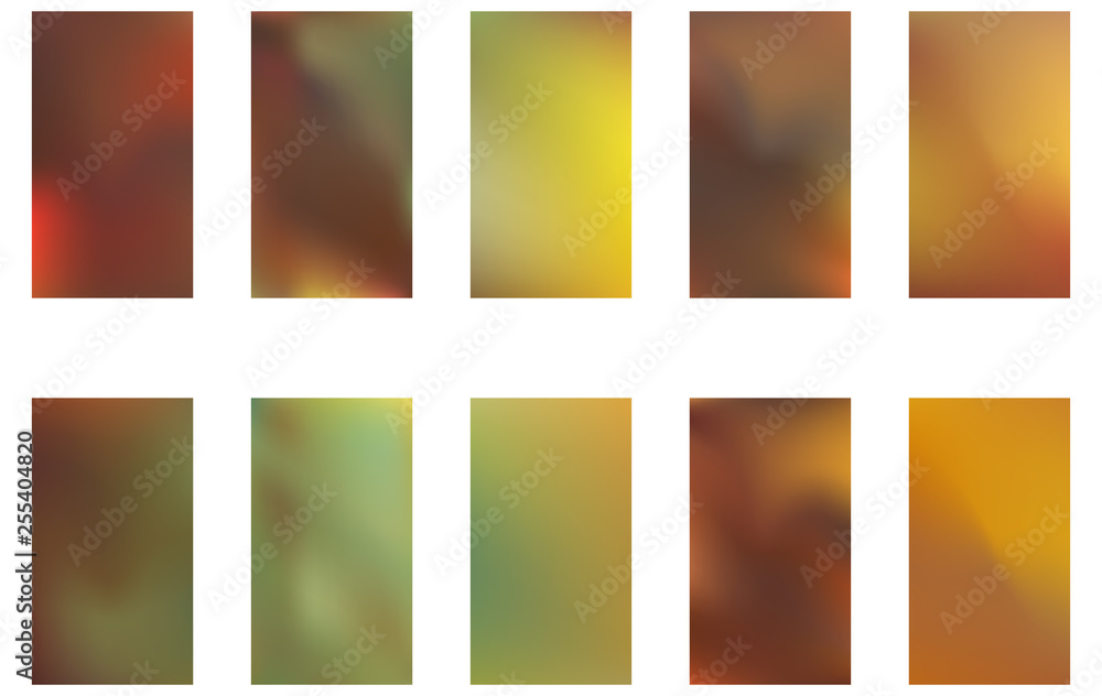 Collection of Abstract Gradient Mesh Futuristic Vector Backgrounds.  Modern screen vector design for mobile app.
