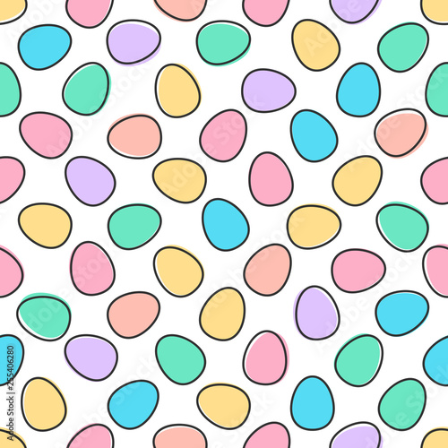 Painted ester eggs background. Vector seamless pattern.