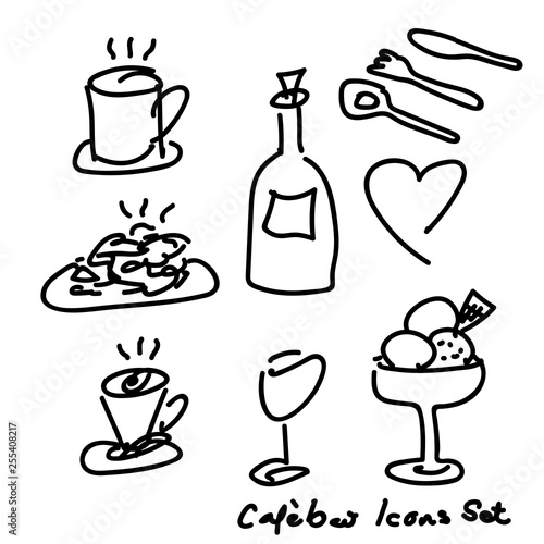 Handdrawn Cafe Bar icons 