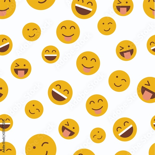 emoji seamless pattern on a white background. vector illustration © Beny Qurdy