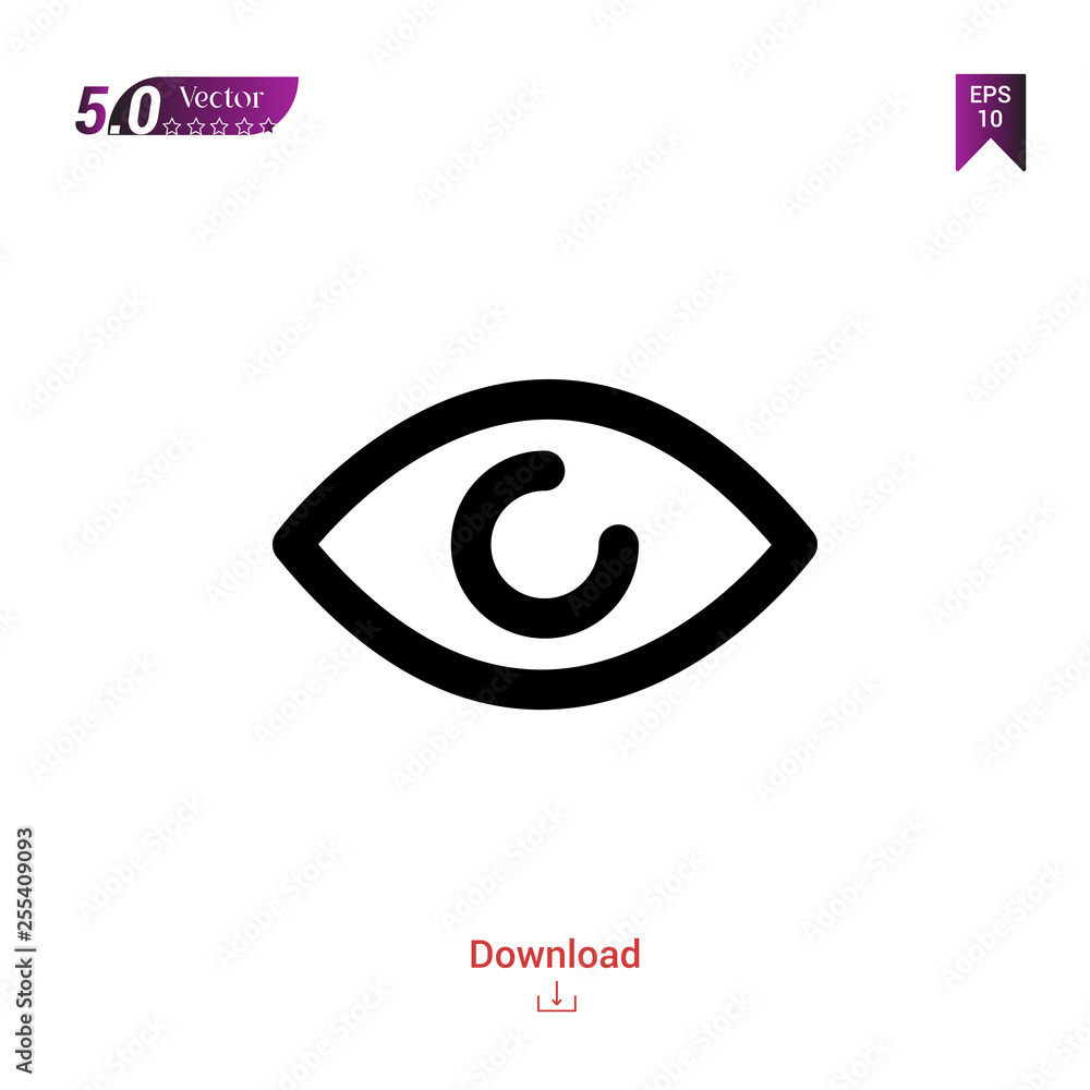 Outline eye icon isolated on white background. Best modern. Graphic design, mobile application, beauty icons 2019 year, user interface. Editable stroke. EPS10 format vector illustration Outline eye icon isolated on white background. Best modern. Graphic design, mobile application, beauty icons 2019 year, user interface. Editable stroke. EPS10 format vector illustration