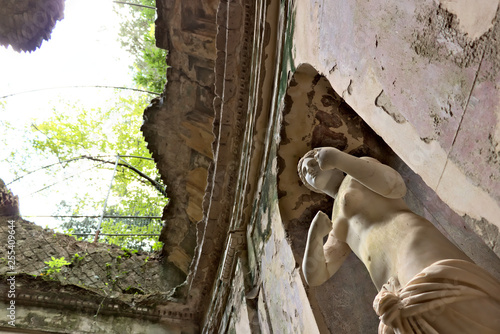 Reggia di Caserta, Italy. 10/27/2018. Fake ruins in an underground environment in the park.