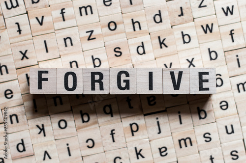 Forgive word concept