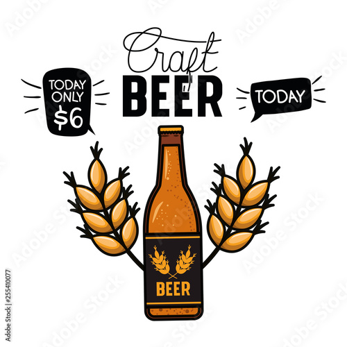 craft beer label isolated icon