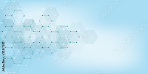 Abstract hexagons pattern for medical and scientific design.