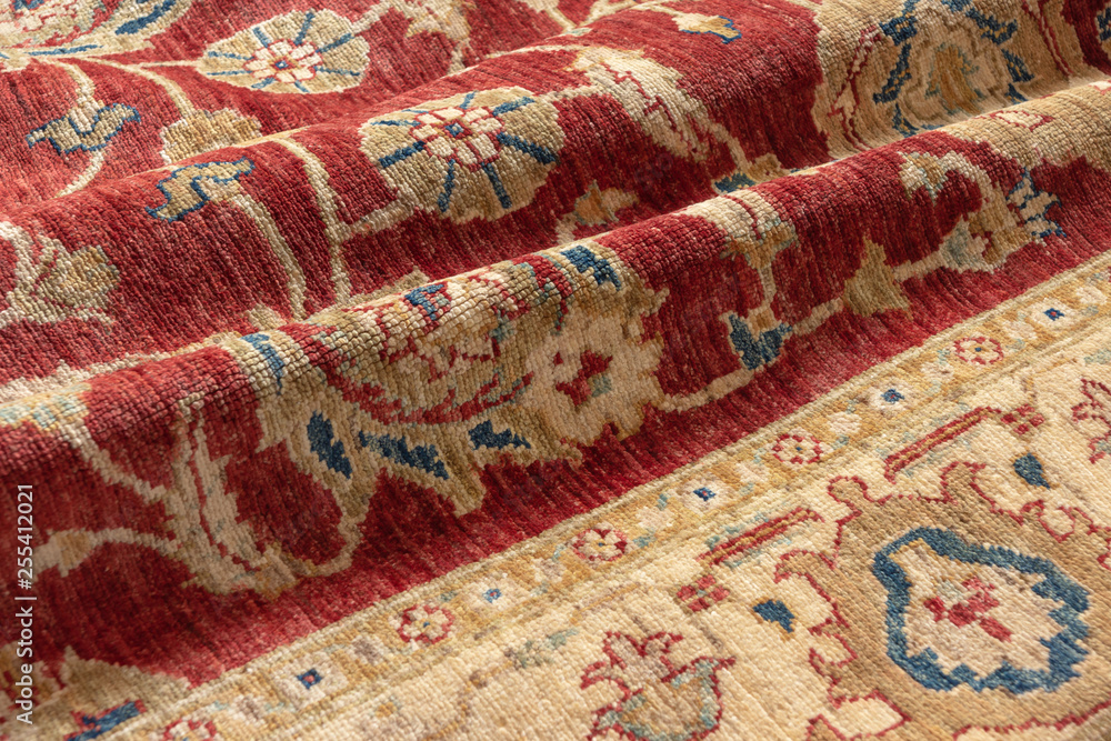 Close up of a handmade afghan Chobi oriental carpet Close up of a handmade afghan Chobi oriental carpet