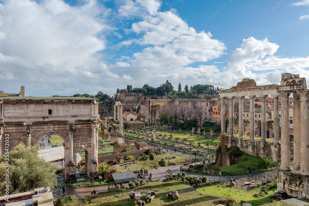Roman Forum at Palatino hill in Roma, Italy