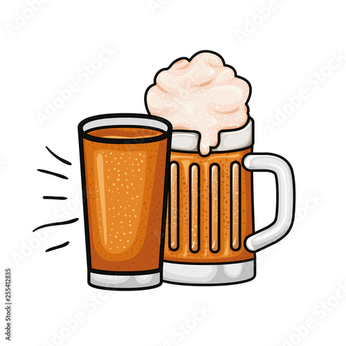 beer with foam isolated icon