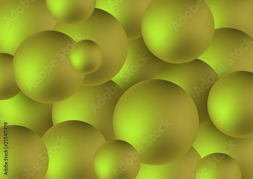 Modern abstract background. Pattern with bright volumetric balls of different sizes. Neon colors.