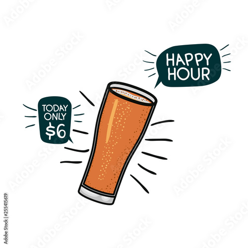 glass with beer isolated icon