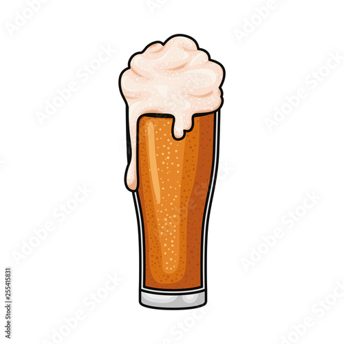 beer with foam isolated icon