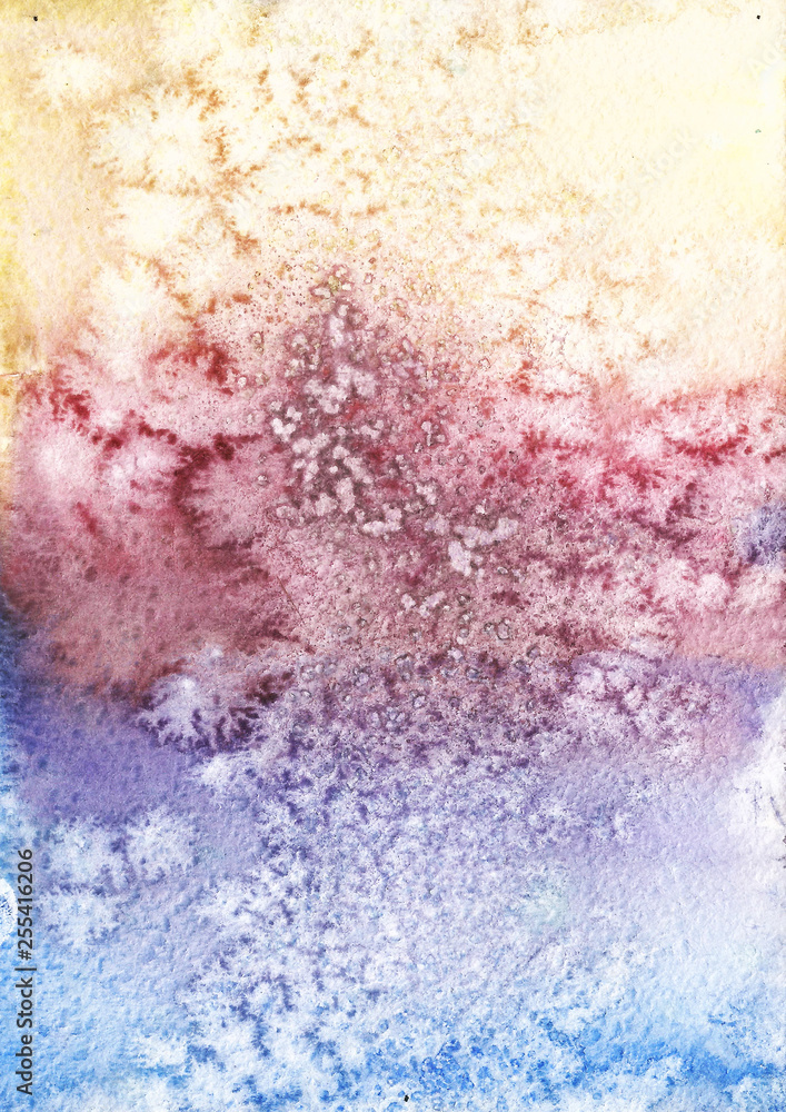 Obraz premium Abstract background. Colorful bright watercolor texture. Splashes, drops of paint, paint smears. Hand drawn illustration