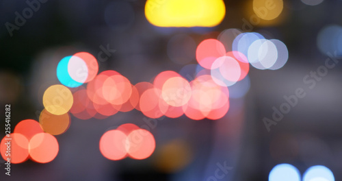 Blur of city street at night