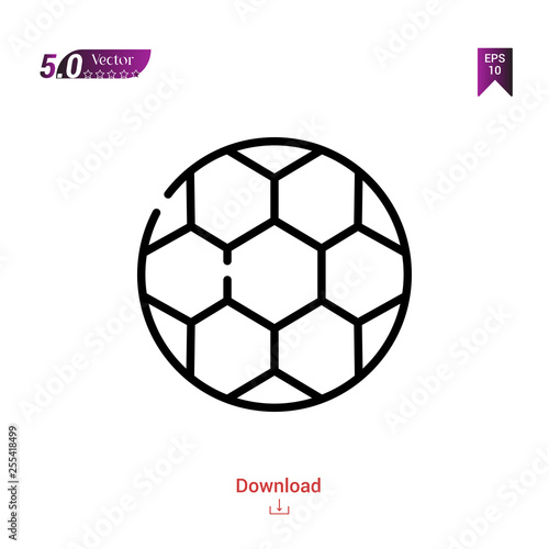 Outline soccer-ball icon isolated on white background. Best modern. Graphic design,children-toys, mobile application, beauty icons 2019 year, user interface. Editable stroke. EPS10 format vector