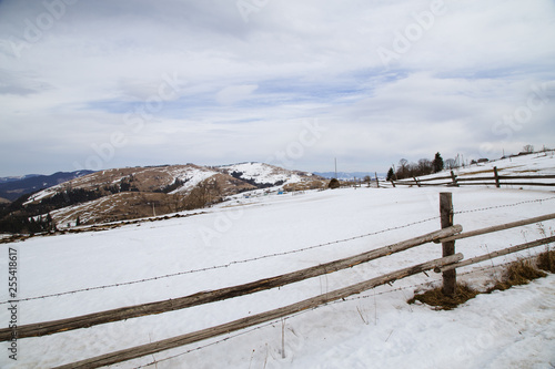Wallpaper Mural Spring vs winter landscape in the Carpathian mountains   Torontodigital.ca