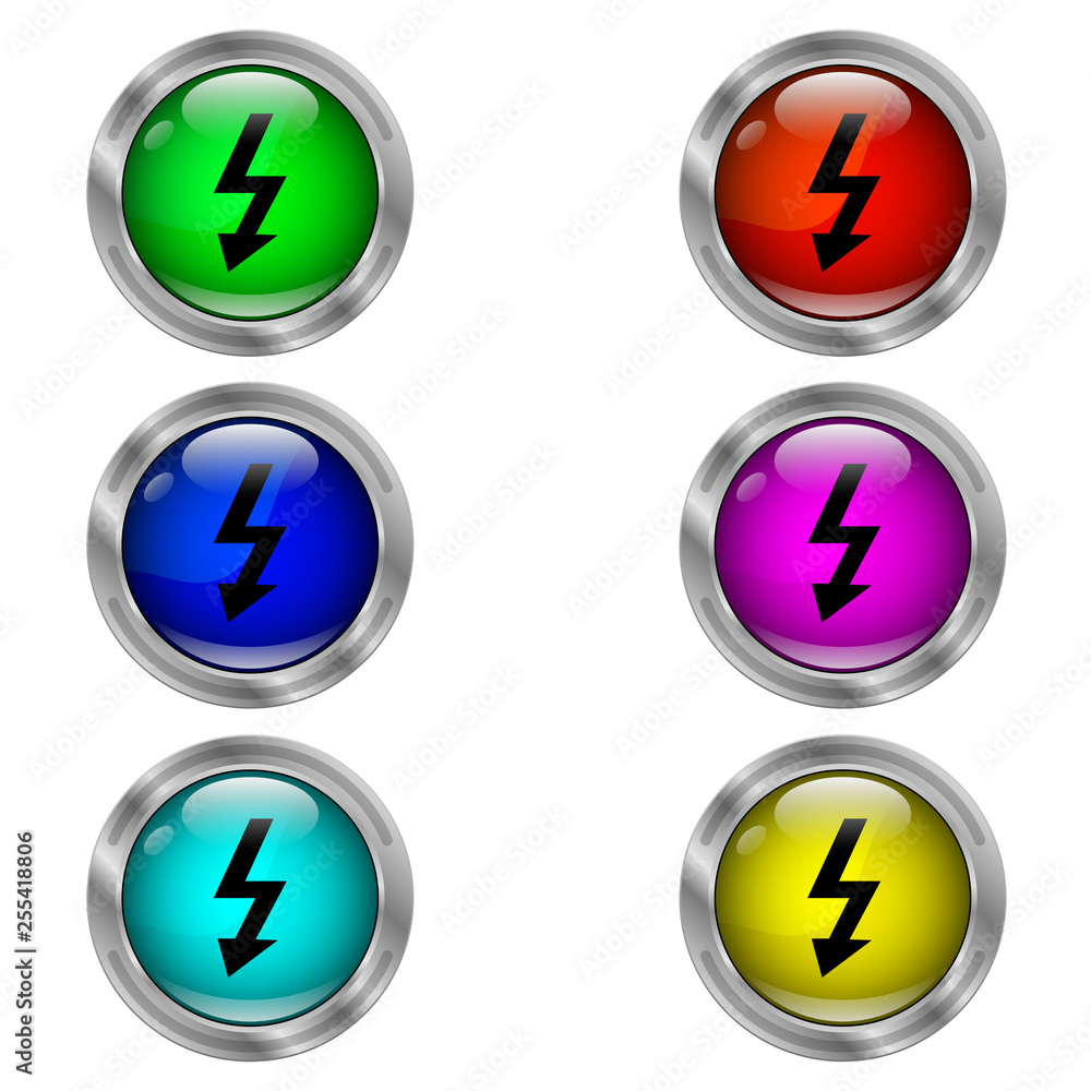 Electricity icon. Set of round color icons. Electricity icon. Set of round color icons.
