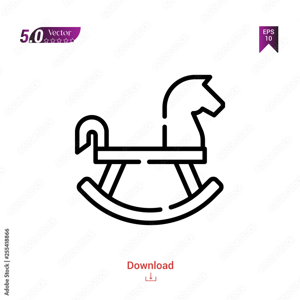 Outline rocking-horse icon isolated on white background. Best modern. Graphic design,children-toys, mobile application, beauty icons 2019 year, user interface. Editable stroke. EPS10 format vector Outline rocking-horse icon isolated on white background. Best modern. Graphic design,children-toys, mobile application, beauty icons 2019 year, user interface. Editable stroke. EPS10 format vector