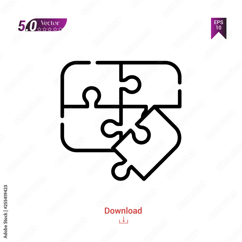 Outline puzzle icon isolated on white background. Best modern. Graphic design,children-toys, mobile application, beauty icons 2019 year, user interface. Editable stroke. EPS10 format vector Outline puzzle icon isolated on white background. Best modern. Graphic design,children-toys, mobile application, beauty icons 2019 year, user interface. Editable stroke. EPS10 format vector