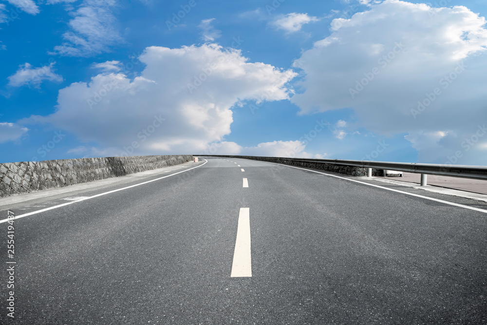 Road surface and sky cloud landscape..