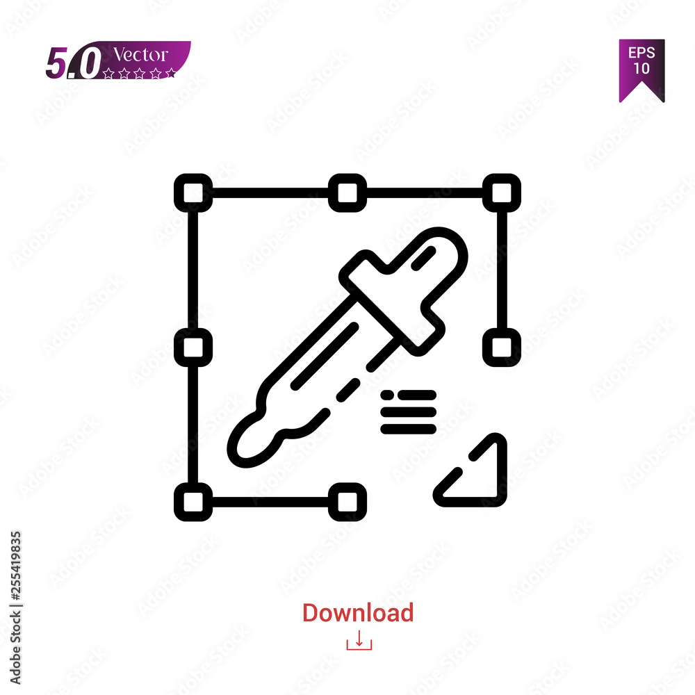 Outline pick-color icon isolated on white background. Popular icons for 2019 year. creative-process. Line pictogram. Graphic design, mobile application, logo, user interface. EPS 10 format vector Outline pick-color icon isolated on white background. Popular icons for 2019 year. creative-process. Line pictogram. Graphic design, mobile application, logo, user interface. EPS 10 format vector
