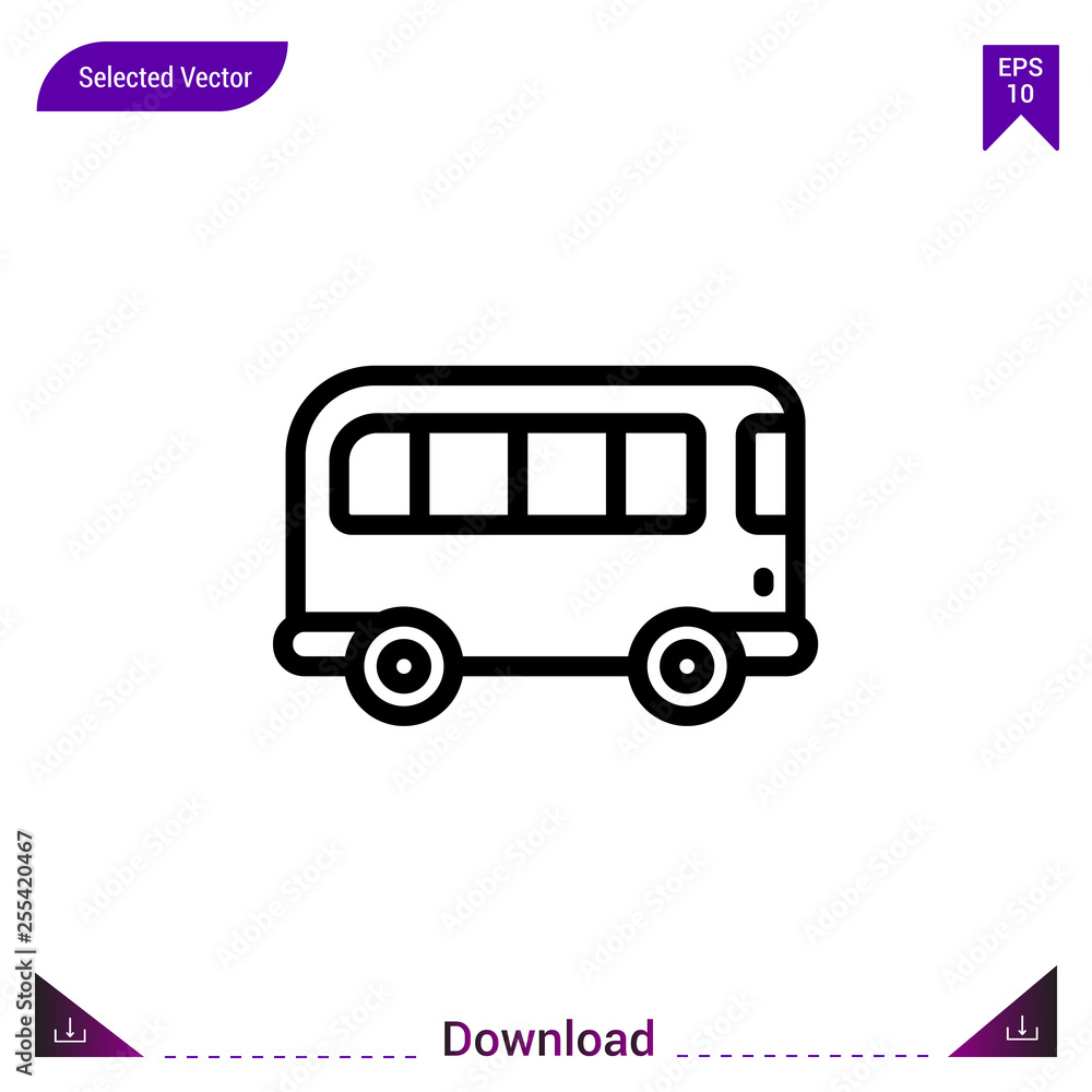 bus vector icon. Best modern, simple, isolated,lifestyle-icons.flat icon for website design or mobile applications, UI / UX design vector format
