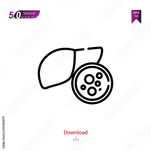 liver-cancer icon isolated on white background.world cancer awareness day,Graphic design, mobile application, beauty icons 2019 year, user interface. Editable stroke. EPS10 format vector