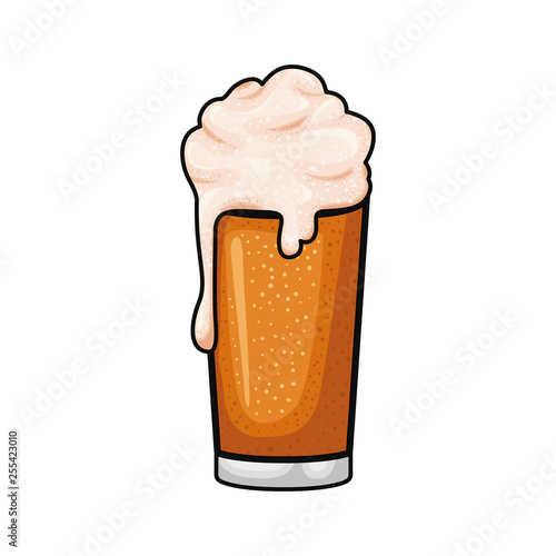 beer with foam isolated icon