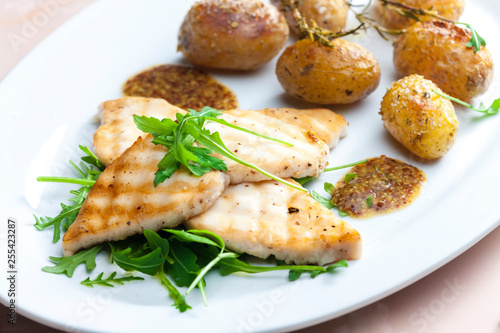 grilled cod with potatoes