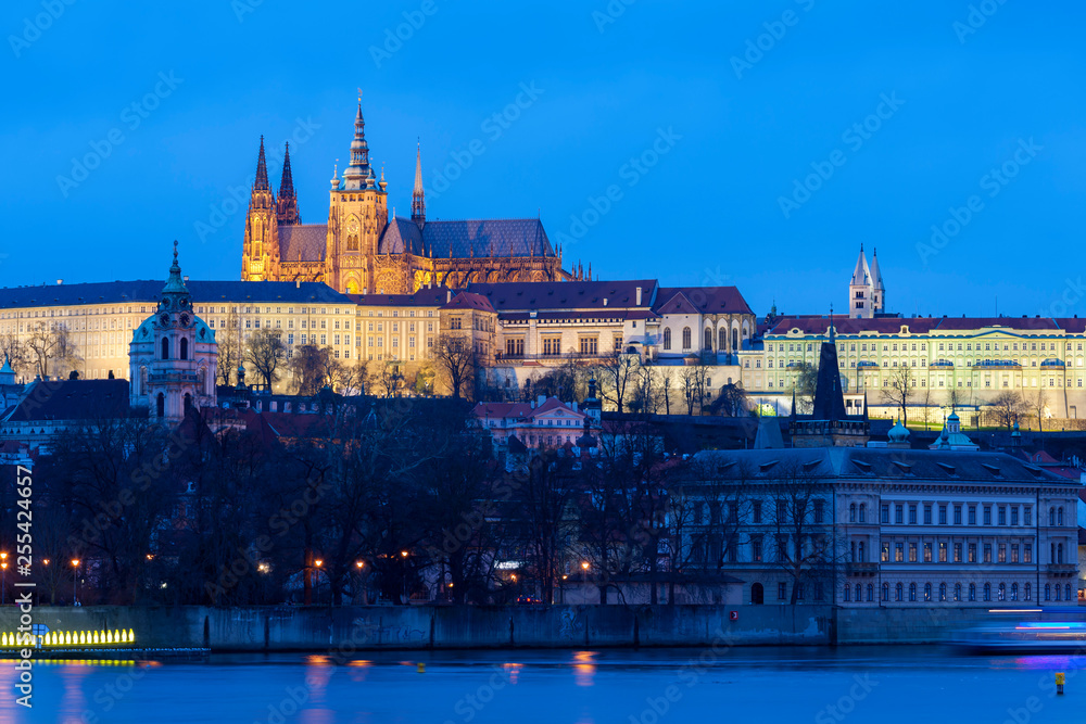 Fototapeta premium Prague Castle with Charles bridge, Prague, Czech Republic