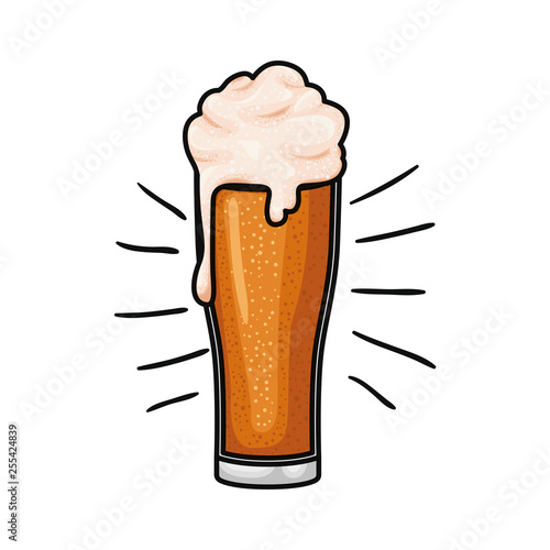 beer with foam isolated icon