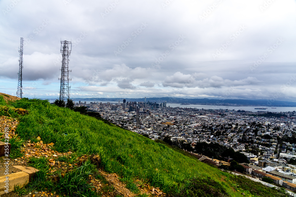 panoramic view of San Francisco at Twin Peaks , San Francisco, CA