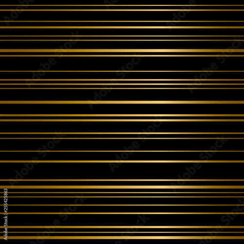Seamless pattern of gold horizontal lines on black background