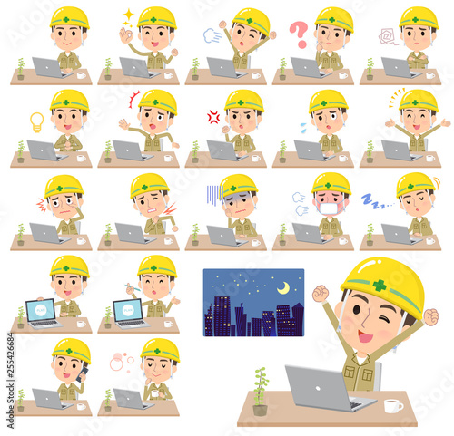 helmet worker men_desk work