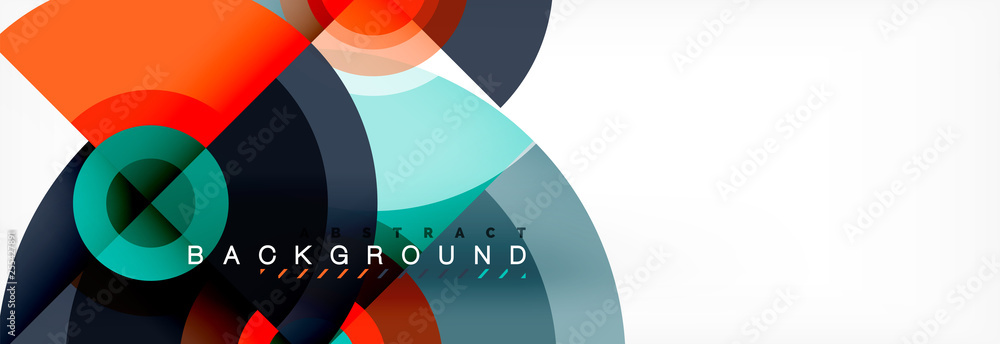 Fototapeta premium Circle abstract background with triangular shapes for modern design, cover, template, brochure, flyer.