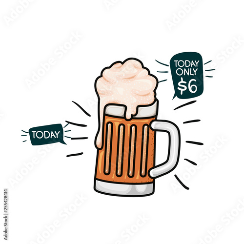 beer with foam isolated icon
