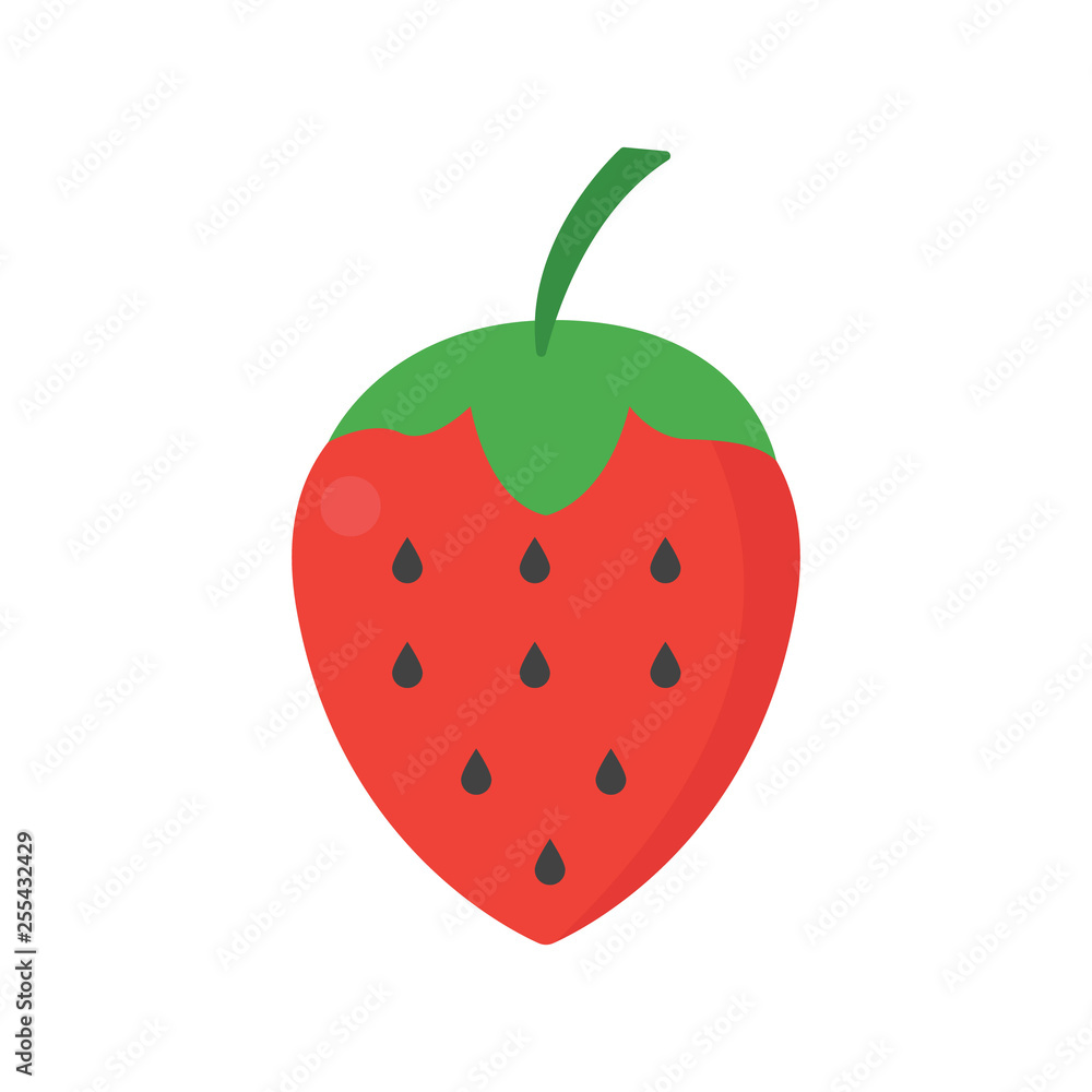 Fototapeta premium Ripe strawberry vector icon