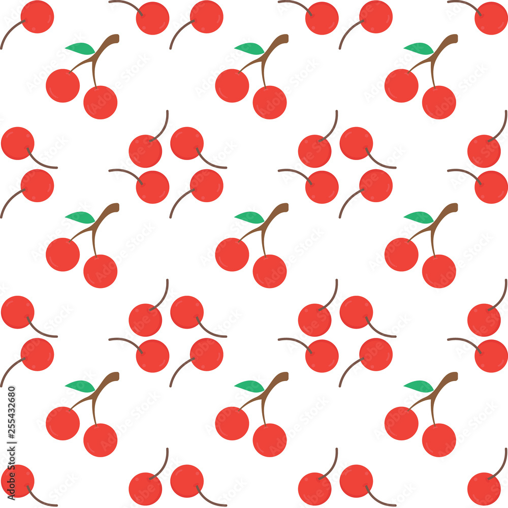 Seamless pattern berry cherry. Endless repeating print background texture. Summer colorful tropical textile. Vector illustration design for fashion fabrics, textile graphics, prints - Vector Seamless pattern berry cherry. Endless repeating print background texture. Summer colorful tropical textile. Vector illustration design for fashion fabrics, textile graphics, prints - Vector